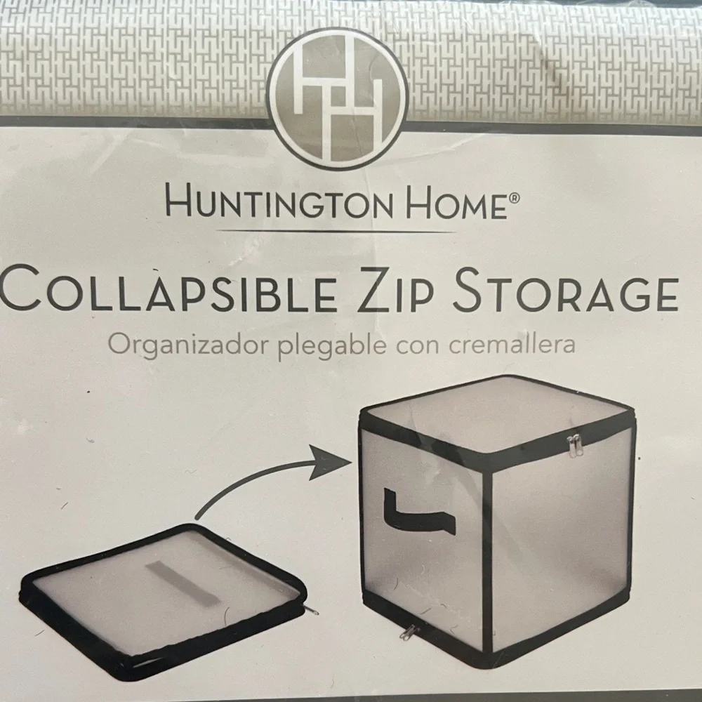 Huntington Home Black Collapsible Storage Organizer NIB